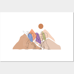 Mountain Climbers Hiking I Nature Passion Posters and Art